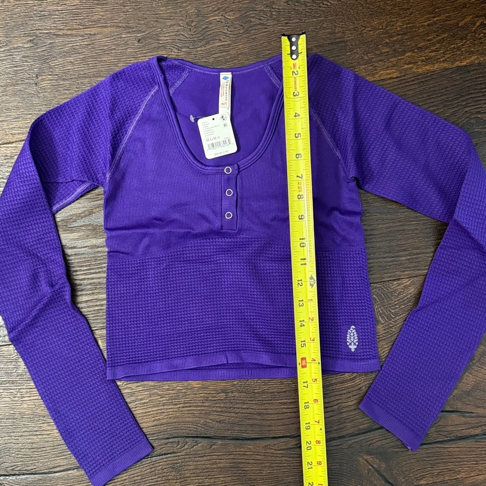 FP Movement Bail Out Crop Thermal Knit Top - Dark Amethyst - Picture 5 of 6